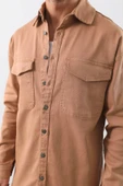 Erkek Oversize Jean Gömlek Bej thumbnail 7