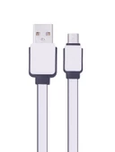 Syrox C63 Micro USB Şarj ve USB Data Kablosu Yassı 2.0A 1.2mt Beyaz thumbnail 1