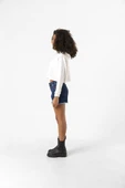 Basic Ekru Kapüşonlu Crop Sweatshirt thumbnail 6