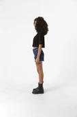 Basic Siyah Oversize Crop Tshirt thumbnail 3