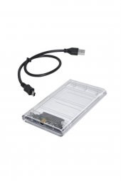 WOZLO 2.5 Inç Sata Usb 2.0 Harddisk Kutusu Şeffaf Mini Usb thumbnail 1