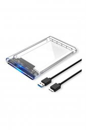WOZLO 2.5 Inç Sata Usb 3.0 Harddisk Kutusu Şeffaf Micro Usb thumbnail 2