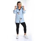 MODAVALS ANNE OĞUL MICKEY BASKILI TUNİK KOT GÖMLEK thumbnail 5
