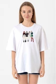 Blackpink Minimalist Beyaz Kadın Oversize Tshirt thumbnail 1