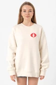 Cobra Kai Logo Ekru Kadın 2ip Sweatshirt thumbnail 1