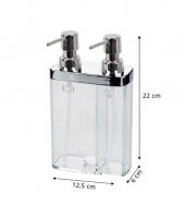 Primanova 2Li Sıvı Sabunluk Viva Şeffaf Krom thumbnail 2