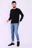 Siyah Basic Erkek 2 iplik Sweatshirt thumbnail 2