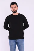Siyah Basic Erkek 2 iplik Sweatshirt thumbnail 4