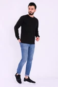 Siyah Basic Erkek 2 iplik Sweatshirt thumbnail 1
