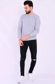 Gri Basic Erkek 2 iplik Sweatshirt thumbnail 4
