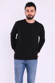 Siyah Basic Erkek 2 iplik Sweatshirt thumbnail 3