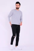 Gri Basic Erkek 2 iplik Sweatshirt thumbnail 3
