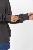 Füme Basic Oversize Kadın Kapüşonlu Hoodie 2 iplik Sweatshirt thumbnail 9
