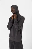 Füme Basic Oversize Erkek Kapüşonlu Hoodie 3 iplik Sweatshirt thumbnail 6