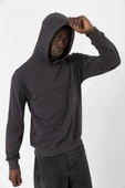 Füme Basic Oversize Erkek Kapüşonlu Hoodie 3 iplik Sweatshirt thumbnail 5