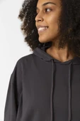 Füme Basic Oversize Kadın Kapüşonlu Hoodie 2 iplik Sweatshirt thumbnail 8