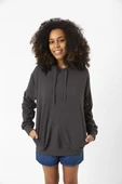 Füme Basic Oversize Kadın Kapüşonlu Hoodie 2 iplik Sweatshirt thumbnail 4
