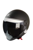 KASK MTS FX-101 MAT SİYAH/BEYAZ ÇENESİZ thumbnail 1