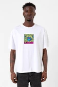 Mr Beast Doodle Beyaz Erkek Oversize Tshirt thumbnail 1