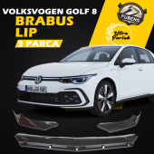 Volksvogen Golf 8 Uyumlu Brabus Ön Lip 3 Parça Kanatlı Lip thumbnail 1