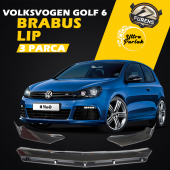 Vw Golf 6 2008-2012 Uyumlu Brabus Ön Lip 3 Parça Kanatlı Lip thumbnail 1