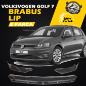 Vw Golf 7 7.5 Uyumlu Brabus Ön Lip 3 Parça Kanatlı Lip thumbnail 1