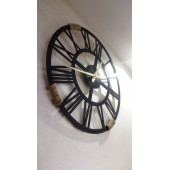 Ahşap Duvar Saati Jüt İpli (Gold Model 45cm) thumbnail 5