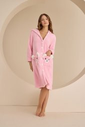 Pembe Wellsoft Dog Pattern Tek Sabahlık thumbnail 2
