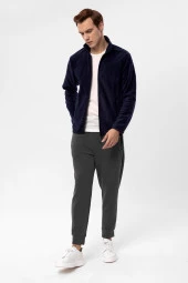 Sivri Yaka Regular Kalıp Düz Sweatshirt thumbnail 2