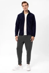 Sivri Yaka Regular Kalıp Düz Sweatshirt thumbnail 3
