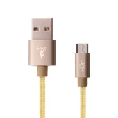 LinkTech K551 Micro USB Örgü Metal Başlı 1mt Şarj ve Data Kablosu thumbnail 2