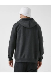 Fermuarlı Sweatshirt Kapşonlu thumbnail 4