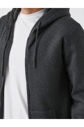Fermuarlı Sweatshirt Kapşonlu thumbnail 5