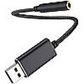 Kulaklık ses adaptörü USB 3.5mm USB AUX Adaptörü PC, Dizüstü PC, PS4, Windows, Mac, Linux KINAPTR thumbnail 1