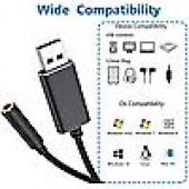 Kulaklık ses adaptörü USB 3.5mm USB AUX Adaptörü PC, Dizüstü PC, PS4, Windows, Mac, Linux KINAPTR thumbnail 3