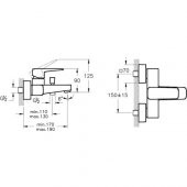 Artema Root Square A42737 Banyo Bataryası, Krom thumbnail 2