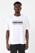 Candy Man Halloween Beyaz Erkek Oversize Tshirt thumbnail 1