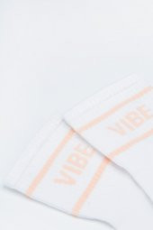 Beyaz Vibe Slogan Baskılı Soket Çorap thumbnail 2