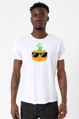 Cool Pumpkin Beyaz Erkek Bisikletyaka Tshirt thumbnail 1