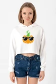 Cool Pumpkin Ekru Kadın Crop Kapşonlu thumbnail 1