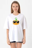 Cool Pumpkin Beyaz Kadın Oversize Tshirt thumbnail 1