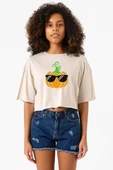 Cool Pumpkin Bej Kadın Crop Tshirt thumbnail 1