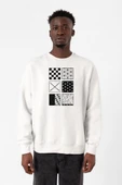 Demon Slayer Anime Patterns Beyaz Erkek 2ip Sweatshirt thumbnail 1