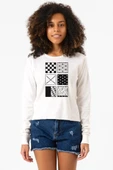 Demon Slayer Anime Patterns Ekstra Uzunkol Sweatshirt Ekru thumbnail 1