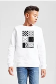 Demon Slayer Anime Patterns Beyaz Çocuk 2ip Sweatshirt thumbnail 1