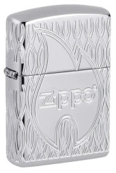 Zippo Armor Flame Polished Chrome Dizayn Çakmak thumbnail 1