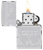 Zippo Armor Flame Polished Chrome Dizayn Çakmak thumbnail 3