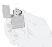 Zippo Armor Flame Polished Chrome Dizayn Çakmak thumbnail 4