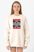 Forrest Gump Run Forrest Run Ekru Kadın 2ip Sweatshirt thumbnail 1
