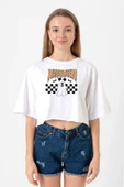 Halloween Mickey Ghost Beyaz Kadın Crop Tshirt thumbnail 1